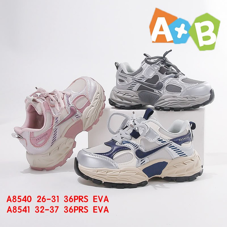 کتونی بچگانه اسپرت دخترونه پسرونه وارداتی درجه 1 برند A+B زیره فوق العاده نرم و راحت EVA دو حالته چسب و بند طرح نایک با ضمانت کیفیت محصول سایز ۳۲ تا ۳۷